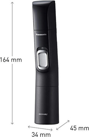 Panasonic Er-Gn300K503 kuru ve ıslak burun için kaş kesme makinesi, siyah, 3,8 x 3,4 x 16,4 cm, erkekler için