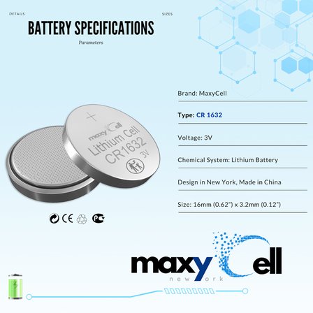 Maxycell 24 adet 1632 CR1632 DL1632 3V Lityum Madeni Para Pilleri