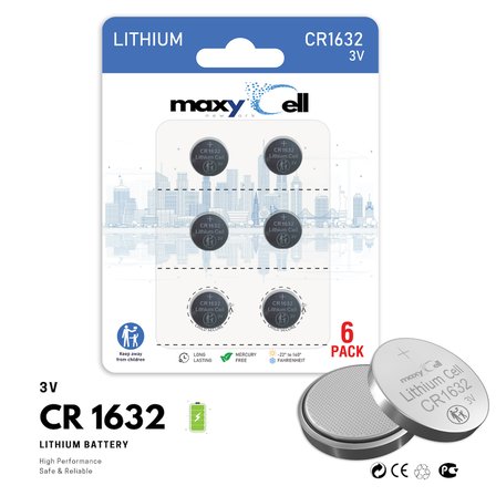 Maxycell 12 adet 1632 CR1632 DL1632 3V Lityum Madeni Para Pilleri