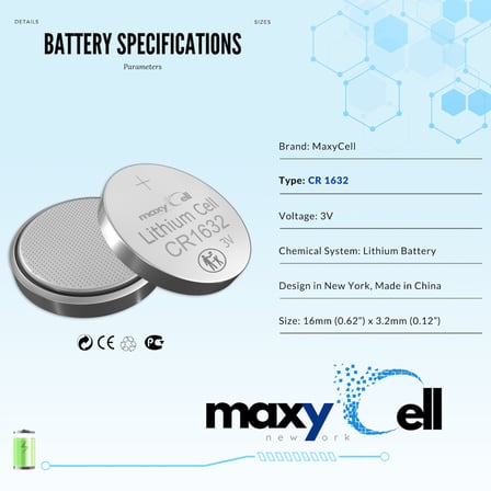 Maxycell 12 adet 1632 CR1632 DL1632 3V Lityum Madeni Para Pilleri