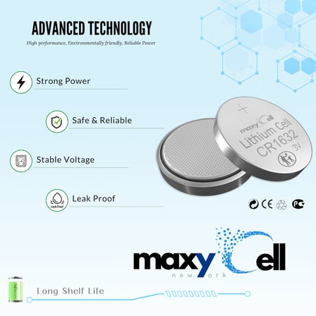Maxycell 12 adet 1632 CR1632 DL1632 3V Lityum Madeni Para Pilleri