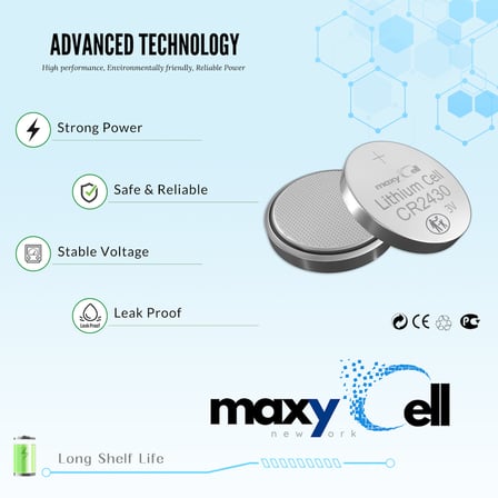 MaxyCell 6 Adet 2430 CR2430 DL2430 3V Lityum Madeni Para Pilleri
