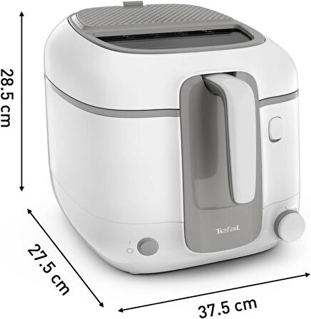 Tefal Fr3100 Super Uno Access Fritöz, Koku Filtresi, Çıkarılabilir Kap, Beyaz Gri, 2,2 Litre