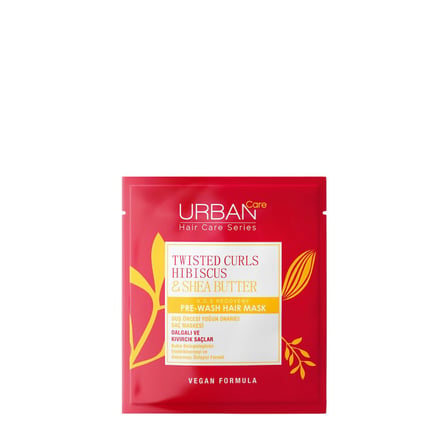 URBAN Care Twisted Curls Hibiscus  Shea Butter Kıvırcık ve Dalgalı Saçlara Özel Duş Öncesi Saç Bakım Maskesi 50 ml- Vegan
