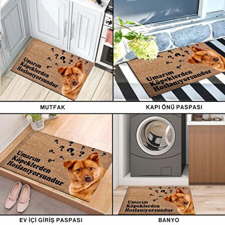 Monnhein Kedi Köpek Komik Tasarımlı Dekoratif Kapı önü Paspas, Dış Mekan/Ev İçi/Banyo/Mutfak/Yatak Odası/Giriş Paspasları