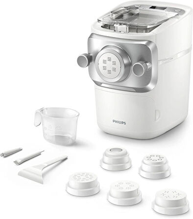 Philips 7000 serisi makarna makinesi, ProExtrude teknolojisi, tam otomatik, mükemmel karıştırma teknolojisi, 6 kalıp diski, beyaz (HR2660/00)
