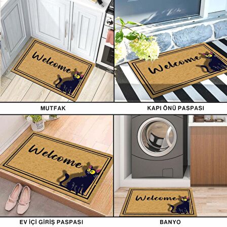 Monnhein Kedi Köpek Komik Tasarımlı Dekoratif Kapı önü Paspas, Dış Mekan/Ev İçi/Banyo/Mutfak/Yatak Odası/Giriş Paspasları