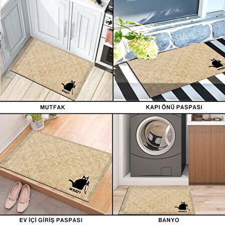 Monnhein Kedi Köpek Komik Tasarımlı Dekoratif Kapı önü Paspas, Dış Mekan/Ev İçi/Banyo/Mutfak/Yatak Odası/Giriş Paspasları