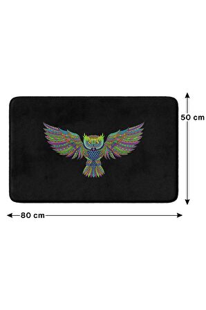 Sevimli Tasarımlı Mikrofiber 2'li Takım Banyo Paspası, Kaymaz Taban, Makinede Yıkanabilir (40x60_50x80)