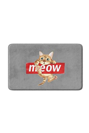 Sevimli Tasarımlı Mikrofiber Banyo Paspası, Kaymaz Taban, Makinede Yıkanabilir (40X60)