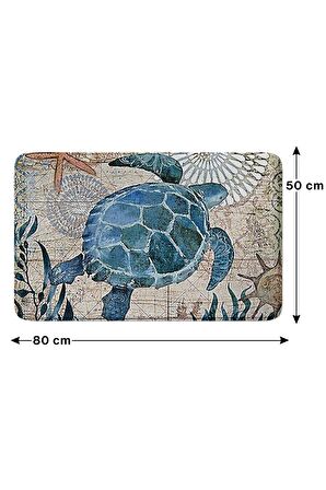 Sevimli Tasarımlı Mikrofiber Banyo Paspası, Kaymaz Taban, Makinede Yıkanabilir (50x80)