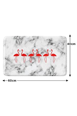 Sevimli Tasarımlı Mikrofiber 2'li Takım Banyo Paspası, Kaymaz Taban, Makinede Yıkanabilir (40x60_50x80)