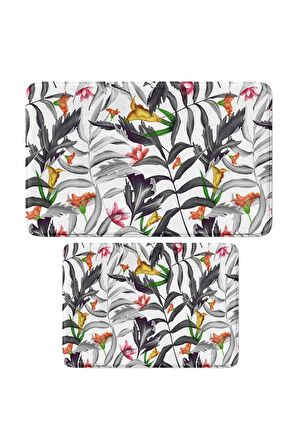 Monnhein 2'li Takım Banyo Paspası, Kaymaz Taban, Makinede Yıkanabilir, Banyo Halısı