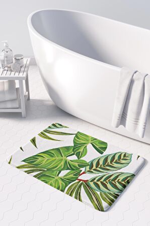 Monnhein 2'li Takım Banyo Paspası, Kaymaz Taban, Makinede Yıkanabilir, Banyo Halısı