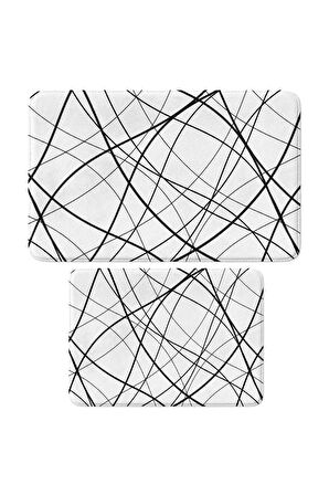 Monnhein 2'li Takım Banyo Paspası, Kaymaz Taban, Makinede Yıkanabilir, Banyo Halısı