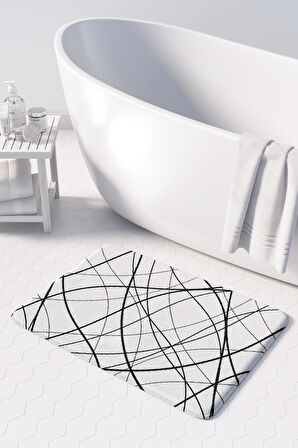 Monnhein 2'li Takım Banyo Paspası, Kaymaz Taban, Makinede Yıkanabilir, Banyo Halısı