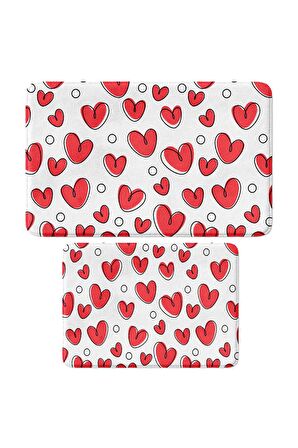 Monnhein 2'li Takım Banyo Paspası, Kaymaz Taban, Makinede Yıkanabilir, Banyo Halısı