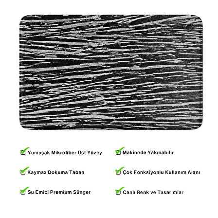 Monnhein  Mikrofiber Banyo Paspası, Kaymaz Taban, Makinede Yıkanabilir, Banyo Halısı (50x80)