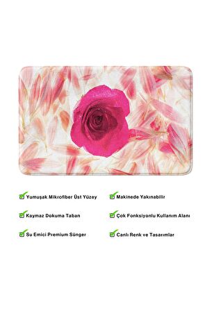 Monnhein 2'li Takım Banyo Paspası, Kaymaz Taban, Makinede Yıkanabilir, Banyo Halısı