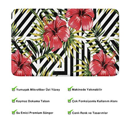 Monnhein  Mikrofiber Banyo Paspası, Kaymaz Taban, Makinede Yıkanabilir, Banyo Halısı (50x80)