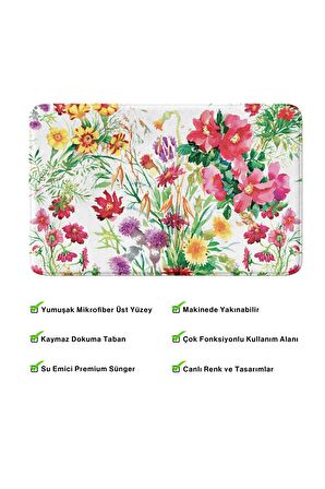 Monnhein 2'li Takım Banyo Paspası, Kaymaz Taban, Makinede Yıkanabilir, Banyo Halısı