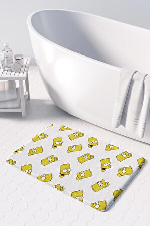 Monnhein 2'li Takım Banyo Paspası, Kaymaz Taban, Makinede Yıkanabilir, Banyo Halısı