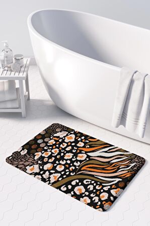 Monnhein 2'li Takım Banyo Paspası, Kaymaz Taban, Makinede Yıkanabilir, Banyo Halısı