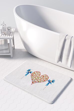 Monnhein 2'li Takım Banyo Paspası, Kaymaz Taban, Makinede Yıkanabilir, Banyo Halısı