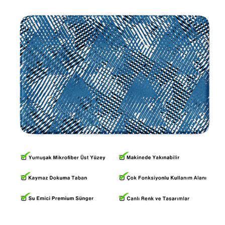 Monnhein  Mikrofiber Banyo Paspası, Kaymaz Taban, Makinede Yıkanabilir, Banyo Halısı (50x80)