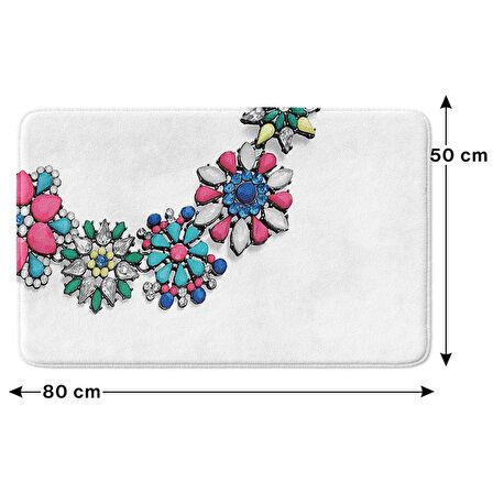 Monnhein  Mikrofiber Banyo Paspası, Kaymaz Taban, Makinede Yıkanabilir, Banyo Halısı (50x80)