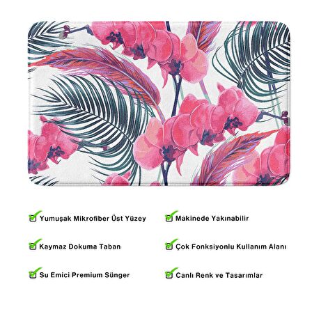 Monnhein  Mikrofiber Banyo Paspası, Kaymaz Taban, Makinede Yıkanabilir, Banyo Halısı (50x80)
