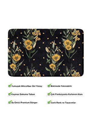 Monnhein 2'li Takım Banyo Paspası, Kaymaz Taban, Makinede Yıkanabilir, Banyo Halısı