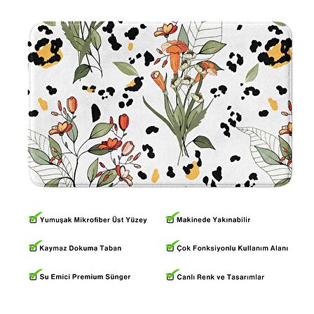 Monnhein  Mikrofiber Banyo Paspası, Kaymaz Taban, Makinede Yıkanabilir, Banyo Halısı (50x80)