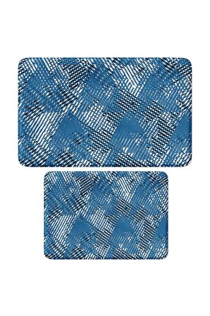 Monnhein 2'li Takım Banyo Paspası, Kaymaz Taban, Makinede Yıkanabilir, Banyo Halısı