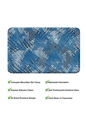 Monnhein 2'li Takım Banyo Paspası, Kaymaz Taban, Makinede Yıkanabilir, Banyo Halısı