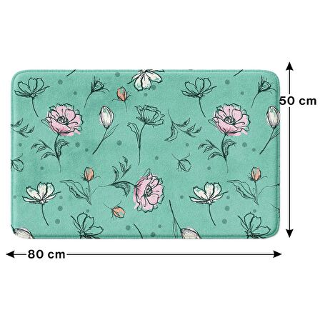 Monnhein  Mikrofiber Banyo Paspası, Kaymaz Taban, Makinede Yıkanabilir, Banyo Halısı (50x80)
