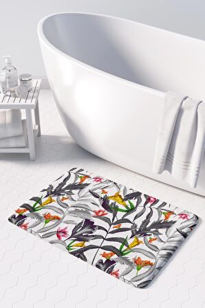 Monnhein  Mikrofiber Banyo Paspası, Kaymaz Taban, Makinede Yıkanabilir, Banyo Halısı (50x80)