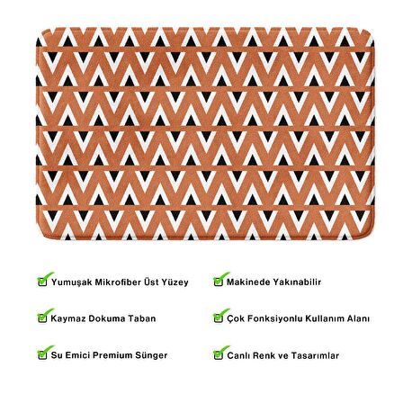 Monnhein  Mikrofiber Banyo Paspası, Kaymaz Taban, Makinede Yıkanabilir, Banyo Halısı (50x80)