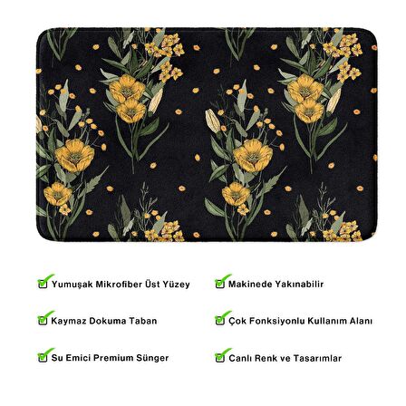 Monnhein  Mikrofiber Banyo Paspası, Kaymaz Taban, Makinede Yıkanabilir, Banyo Halısı (50x80)