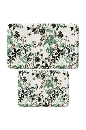 Monnhein 2'li Takım Banyo Paspası, Kaymaz Taban, Makinede Yıkanabilir, Banyo Halısı