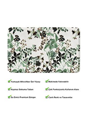 Monnhein 2'li Takım Banyo Paspası, Kaymaz Taban, Makinede Yıkanabilir, Banyo Halısı