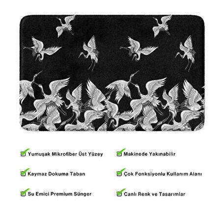 Monnhein  Mikrofiber Banyo Paspası, Kaymaz Taban, Makinede Yıkanabilir, Banyo Halısı (50x80)