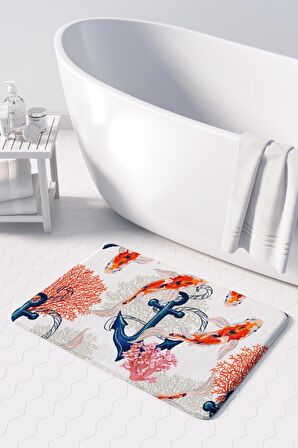 Monnhein 2'li Takım Banyo Paspası, Kaymaz Taban, Makinede Yıkanabilir, Banyo Halısı