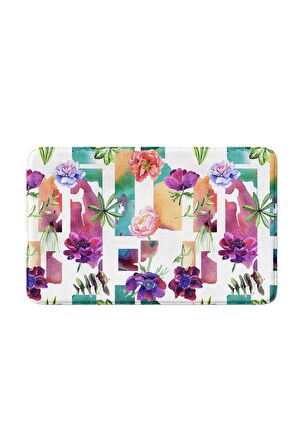 Monnhein 2'li Takım Banyo Paspası, Kaymaz Taban, Makinede Yıkanabilir, Banyo Halısı