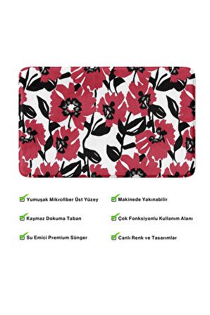 Monnhein 2'li Takım Banyo Paspası, Kaymaz Taban, Makinede Yıkanabilir, Banyo Halısı