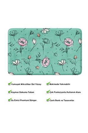 Monnhein 2'li Takım Banyo Paspası, Kaymaz Taban, Makinede Yıkanabilir, Banyo Halısı