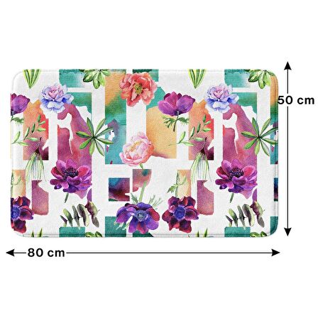 Monnhein  Mikrofiber Banyo Paspası, Kaymaz Taban, Makinede Yıkanabilir, Banyo Halısı (50x80)