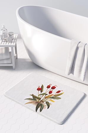 Monnhein 2'li Takım Banyo Paspası, Kaymaz Taban, Makinede Yıkanabilir, Banyo Halısı