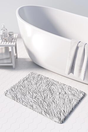 Monnhein 2'li Takım Banyo Paspası, Kaymaz Taban, Makinede Yıkanabilir, Banyo Halısı