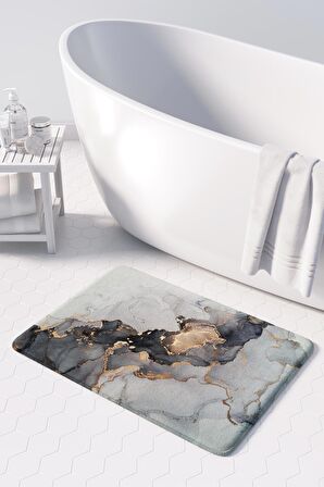 Monnhein 2'li Takım Banyo Paspası, Kaymaz Taban, Makinede Yıkanabilir, Banyo Halısı